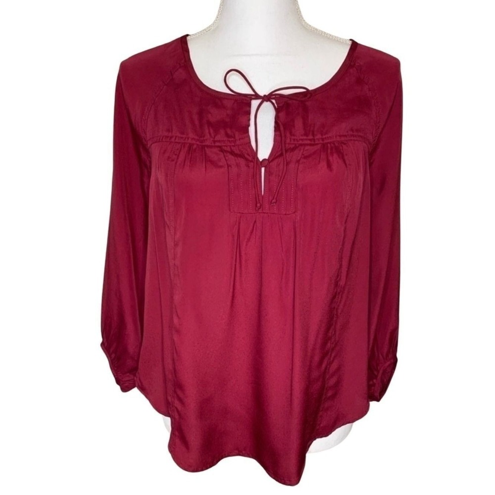 American Eagle Outfitters Women Long Sleeve Burgundy Top Size Small‎